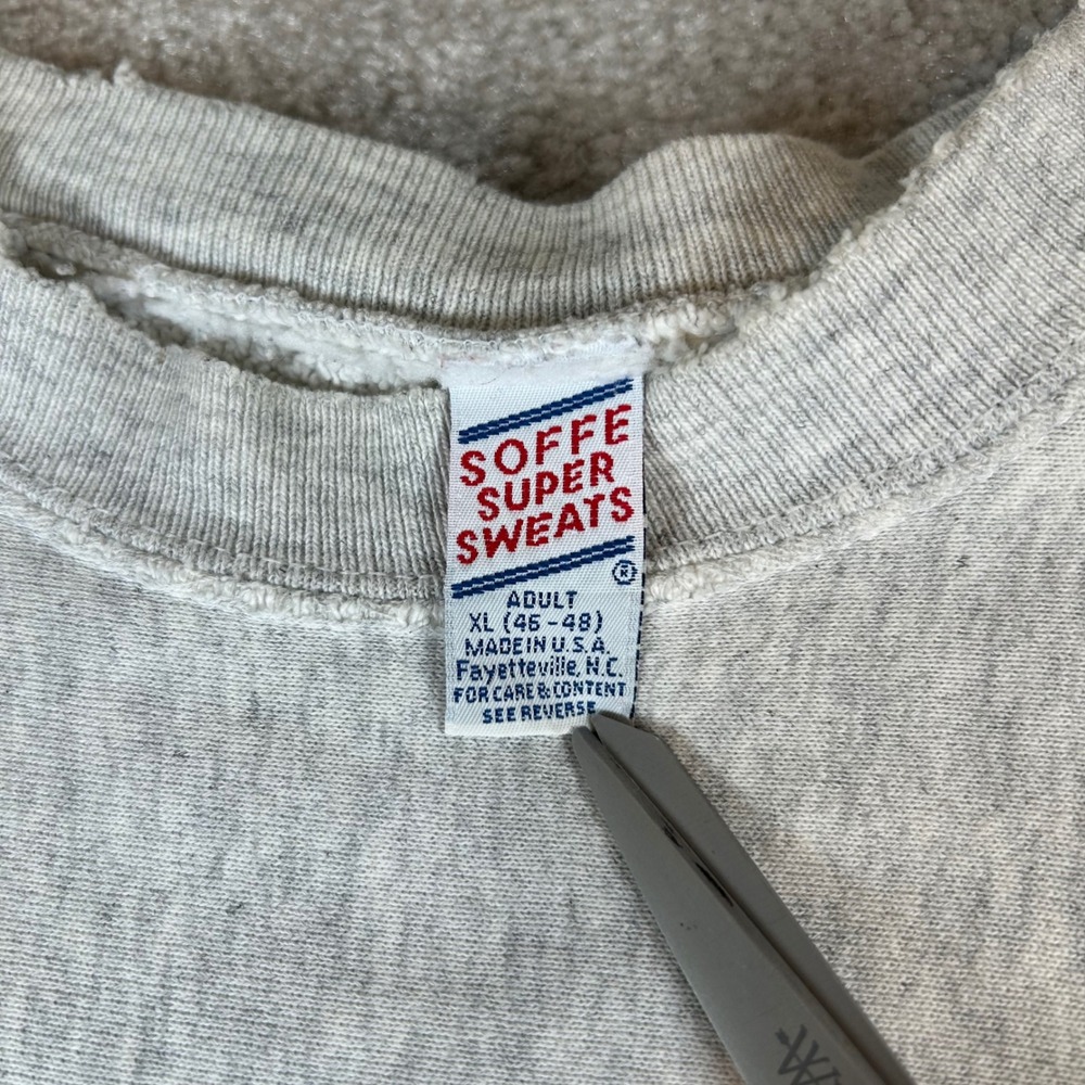 Vintage 90s Soffe Sweatshirt Mens XL Gray Monroe Hill UVA Made in USA Distressed - Picture 4 of 13